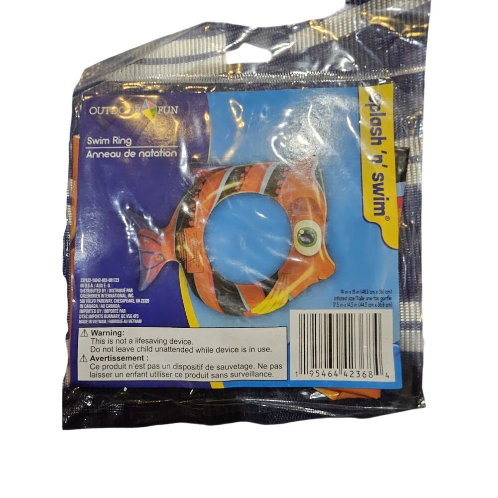 Outdoor Fun Swim Ring 15" x 19" Age 4+
